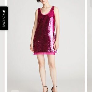 Halston Heritage Pink Sequin Mini Dress